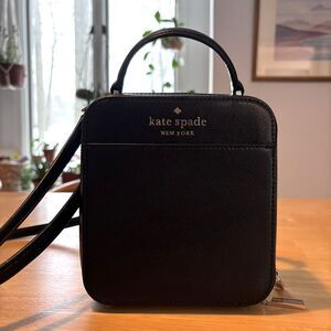 Kate Spade Daisy Vanity Saffiano Leather Crossbody Bag Black Purse $279